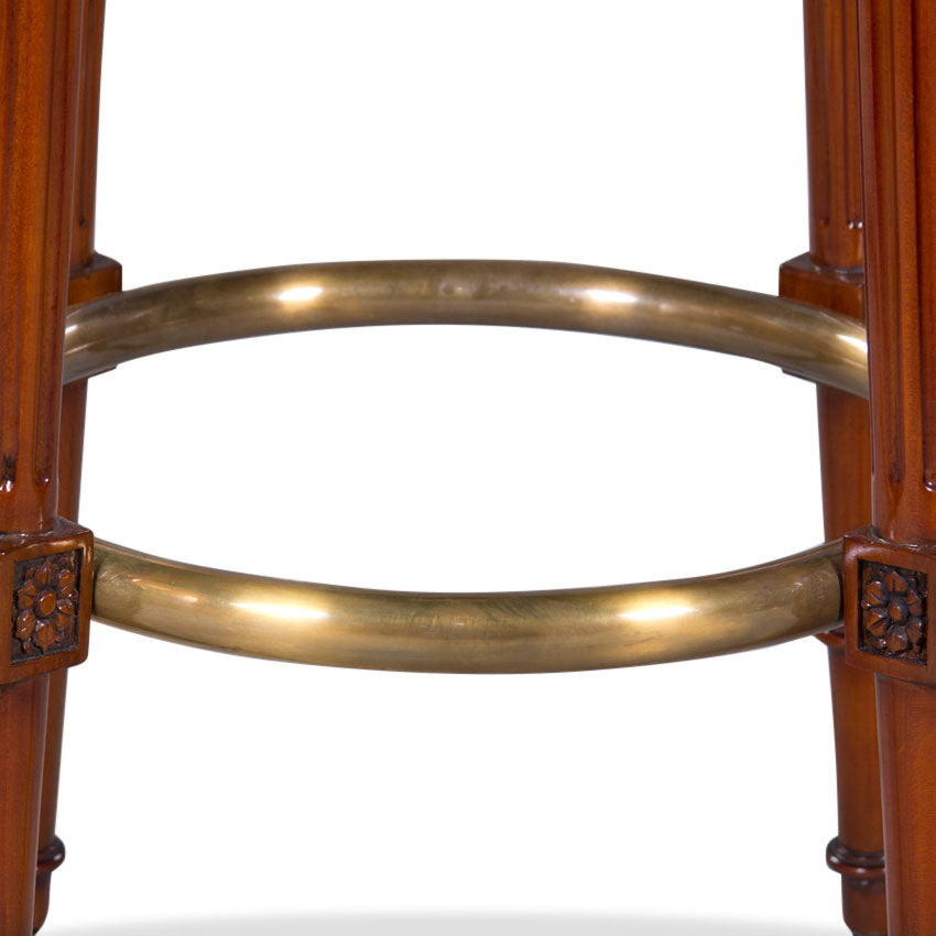 Bar Stool Round, With Leather | Jansen uk