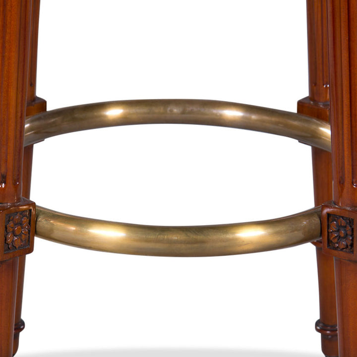 Bar Stool Round, With Leather | Jansen uk