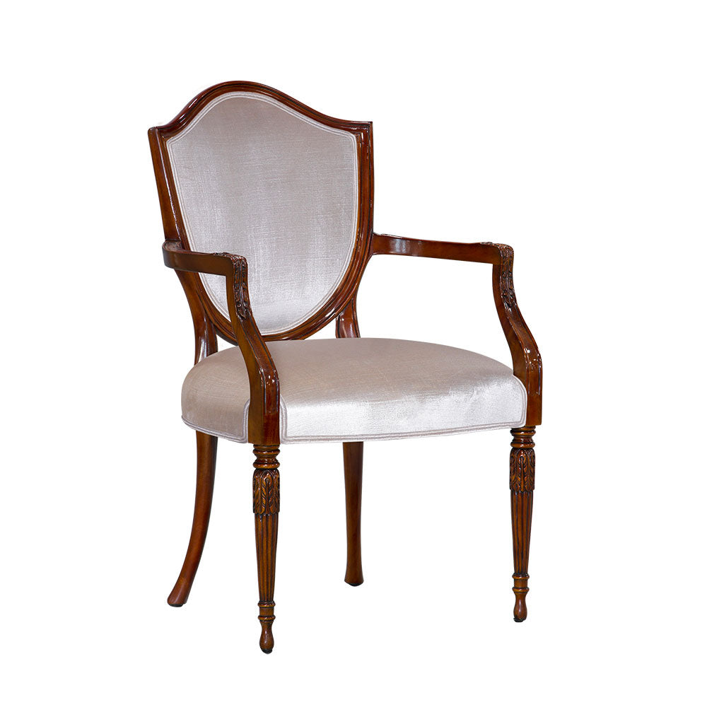 POW Featherback Arm Chair, Carved & Upholstered Back Rest | Jansen uk