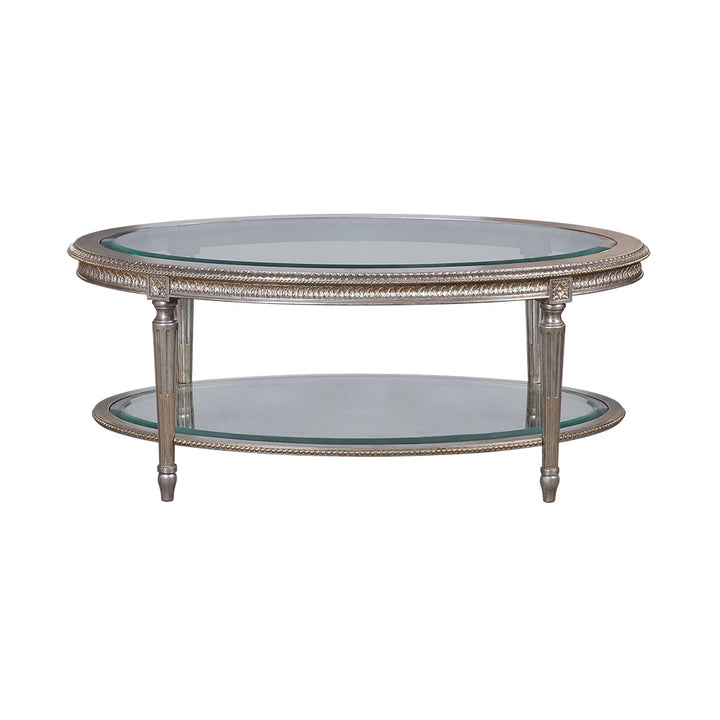 Oval Glass Top & Glass Bottom Coffee Table Philippe | Jansen uk