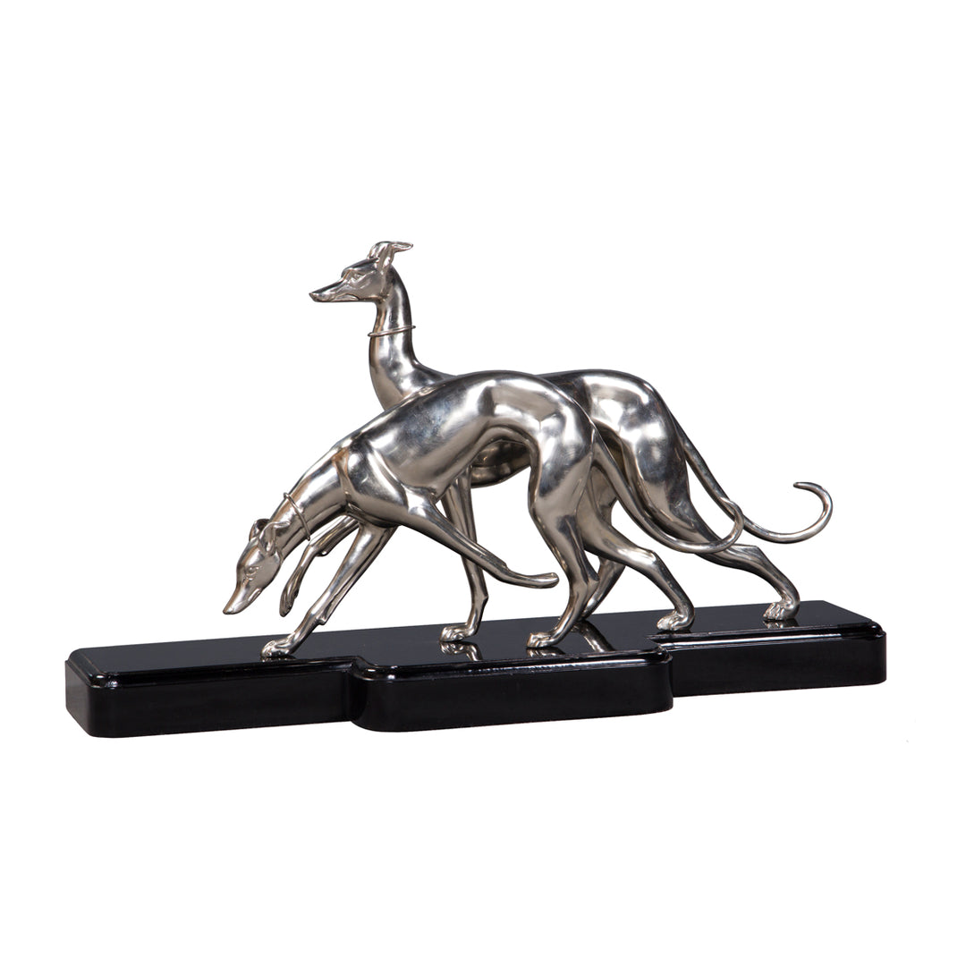 Pair of Whippets Statue in Silver | Jansen uk