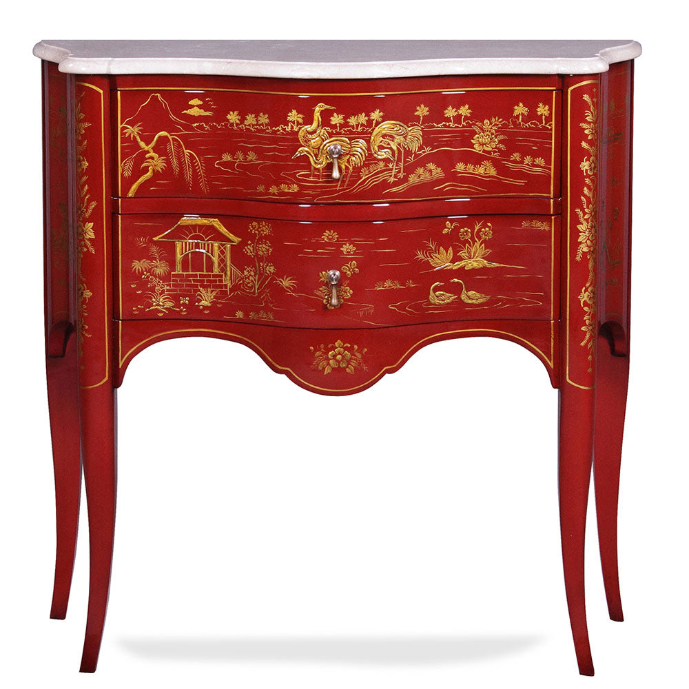 Commode Chinoiserie Italian, Marble Top | Jansen uk