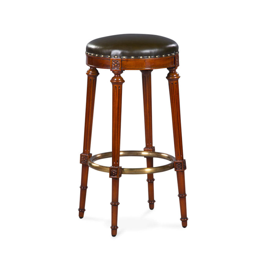 Bar Stool Round, With Leather | Jansen uk