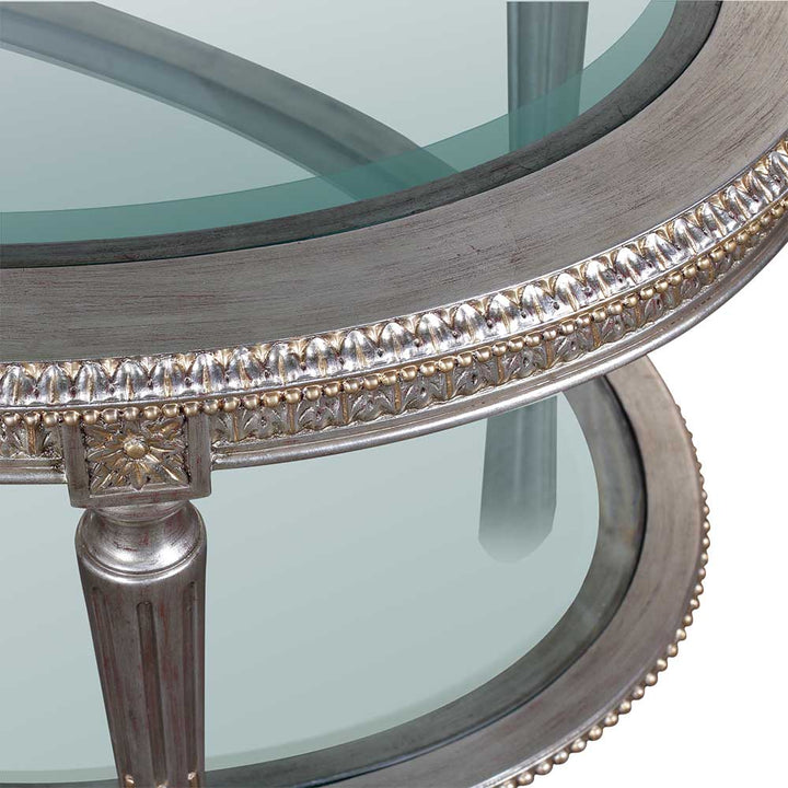 Oval Glass Top & Glass Bottom Coffee Table Philippe | Jansen uk
